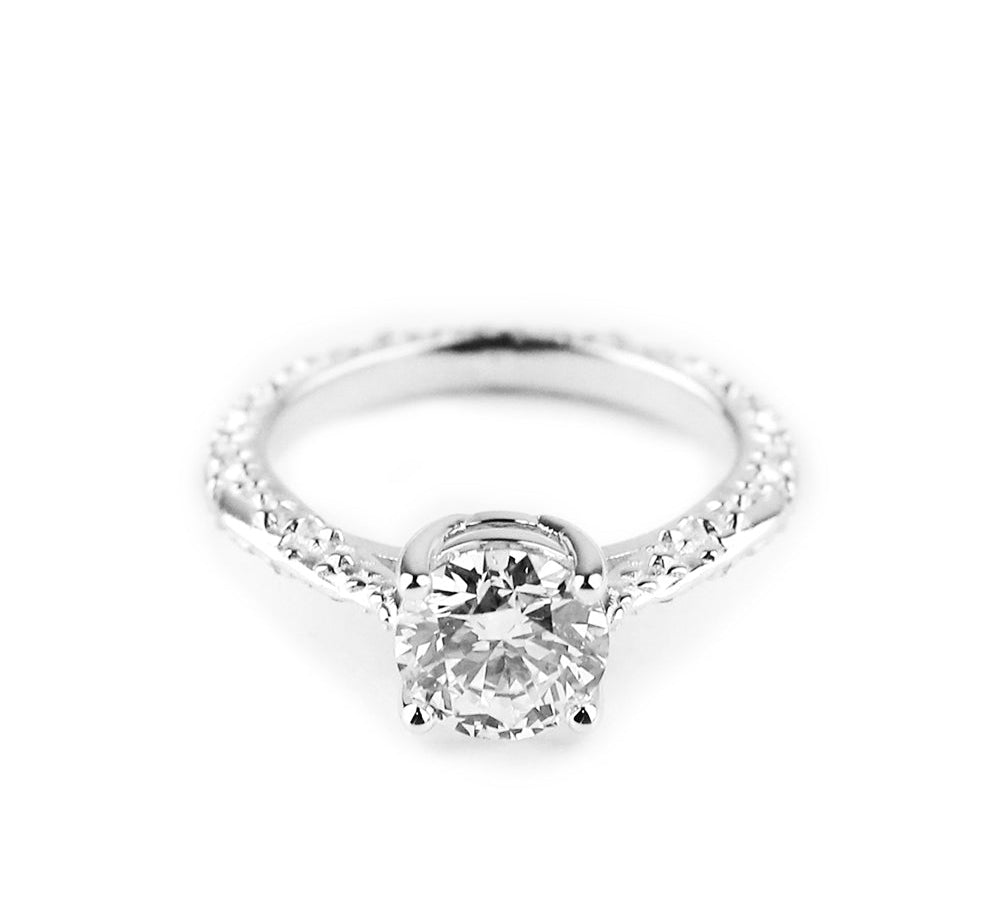 MESA SOLITAIRE ENGAGEMENT RING | 14K GOLD & MOISSANITE