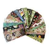 GARDEN FLOWERS | DOUBLE SIDED BOOKMARK WITH VINTAGE MARBLING