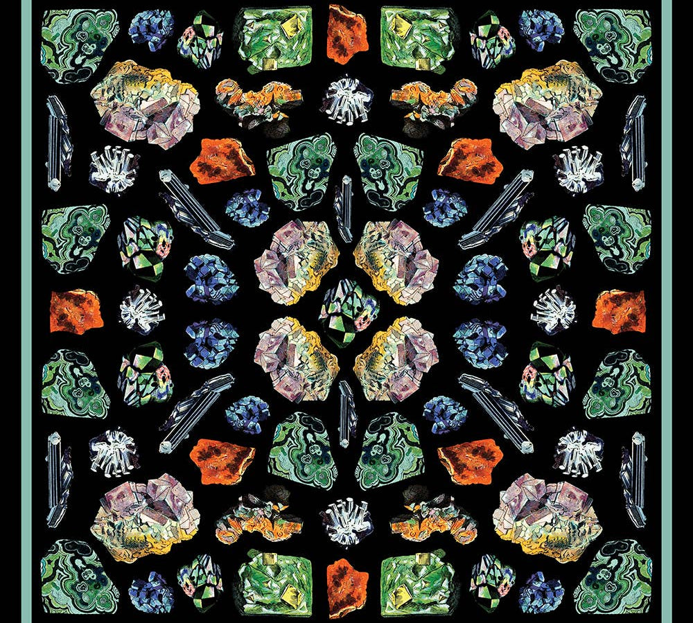 100% SILK SCARF | GEMS AND MINERALS