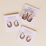COLOR DIPPED HOOPS | BROWN ENAMEL