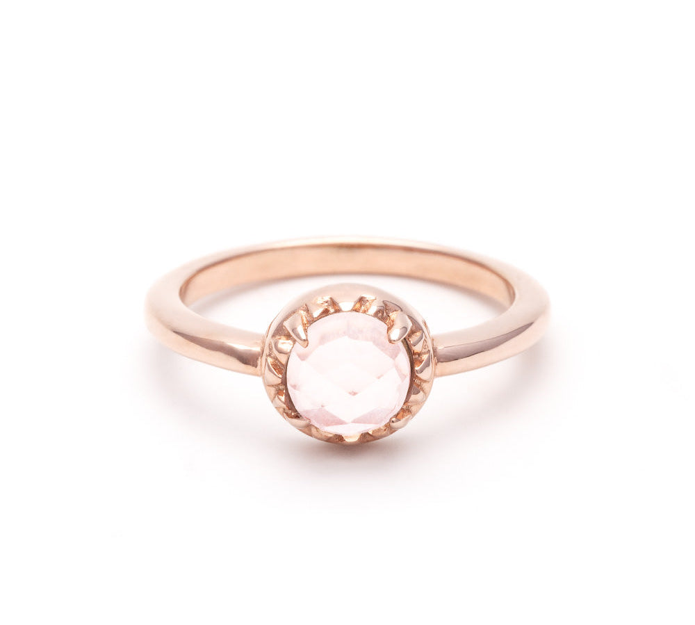 MATRIX HALO RING | ROSE QUARTZ