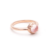 MATRIX HALO RING | 14K GOLD & ROSE QUARTZ