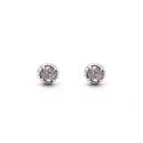 MATRIX HALO STUDS | 14K GOLD | SALT & PEPPER DIAMONDS