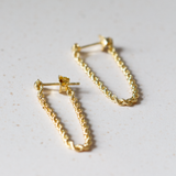 THICK ROPE CHAIN EARRINGS | 14K GOLD