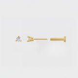 PRONG SET FLAT BACK STUD | NATURAL DIAMOND | 14K