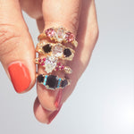 Angela Monaco Jewelry philadelphia bonadonna engagement ring black diamond turquoise 14k yellow gold