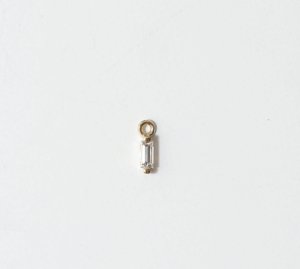 Angela Monaco Jewelry philadelphia 14k yellow gold genuine white diamond baguette charm