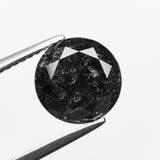 3.40ct 9.19x9.17x6.24mm Natural Fancy Black Round Brilliant 18933-01