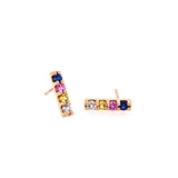BAR STUDS | 14K GOLD & SAPPHIRES