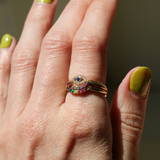 DIAMOND EVIL EYE RING | 14K GOLD & BLUE SAPPHIRE