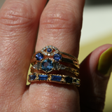 DIAMOND EVIL EYE RING | 14K GOLD & BLUE SAPPHIRE