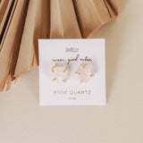 ROSE QUARTZ PRONG EARRINGS | JAXKELLY