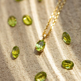 OVAL PENDANT | 14K GOLD | PERIDOT