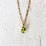 OVAL PENDANT | 14K GOLD | PERIDOT