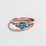 MYSTIC LAKE RING | 14K GOLD | SAPPHIRE & SALT AND PEPPER DIAMOND