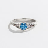 MYSTIC LAKE RING | 14K GOLD | SAPPHIRE & SALT AND PEPPER DIAMOND
