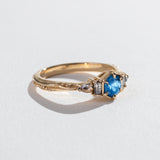 MYSTIC LAKE RING | 14K GOLD | SAPPHIRE & SALT AND PEPPER DIAMOND