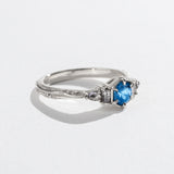 MYSTIC LAKE RING | 14K GOLD | SAPPHIRE & SALT AND PEPPER DIAMOND