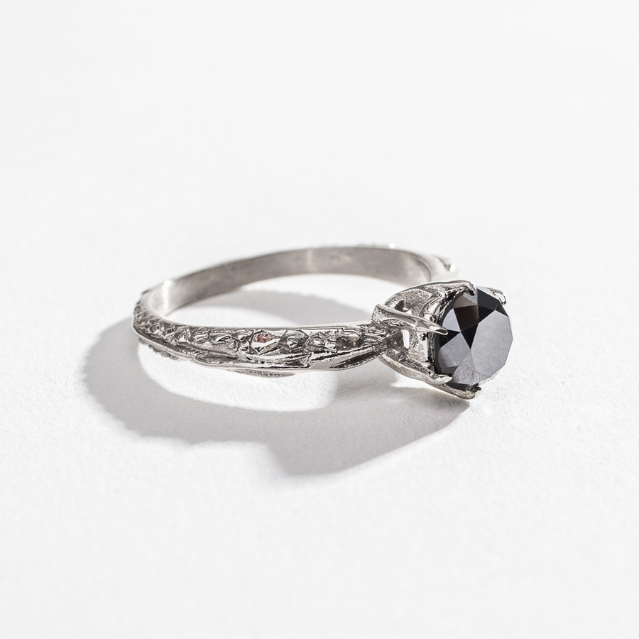 FACETED MATRIX SOLITAIRE RING | ONYX