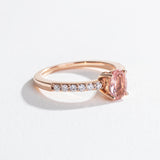 BALLERINA ENGAGEMENT RING | 14K GOLD | PINK MORGANITE & DIAMONDS
