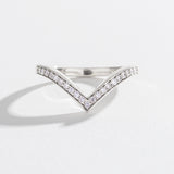 PAVÉ CHEVRON STACKING RING | WHITE DIAMONDS