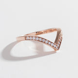 PAVE CHEVRON STACKING RING | 14K GOLD & WHITE DIAMOND