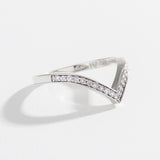 PAVÉ CHEVRON STACKING RING | WHITE DIAMONDS