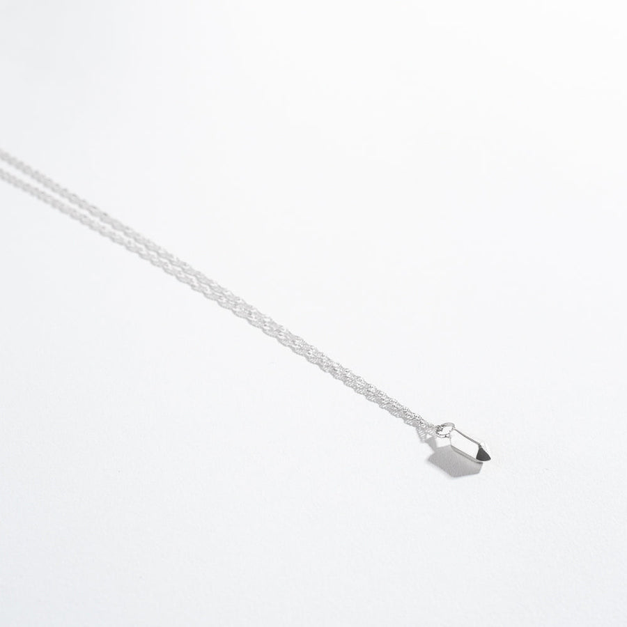 CRYSTAL POINT NUGGET NECKLACE WITH SINGAPORE CHAIN | STERLING SILVER