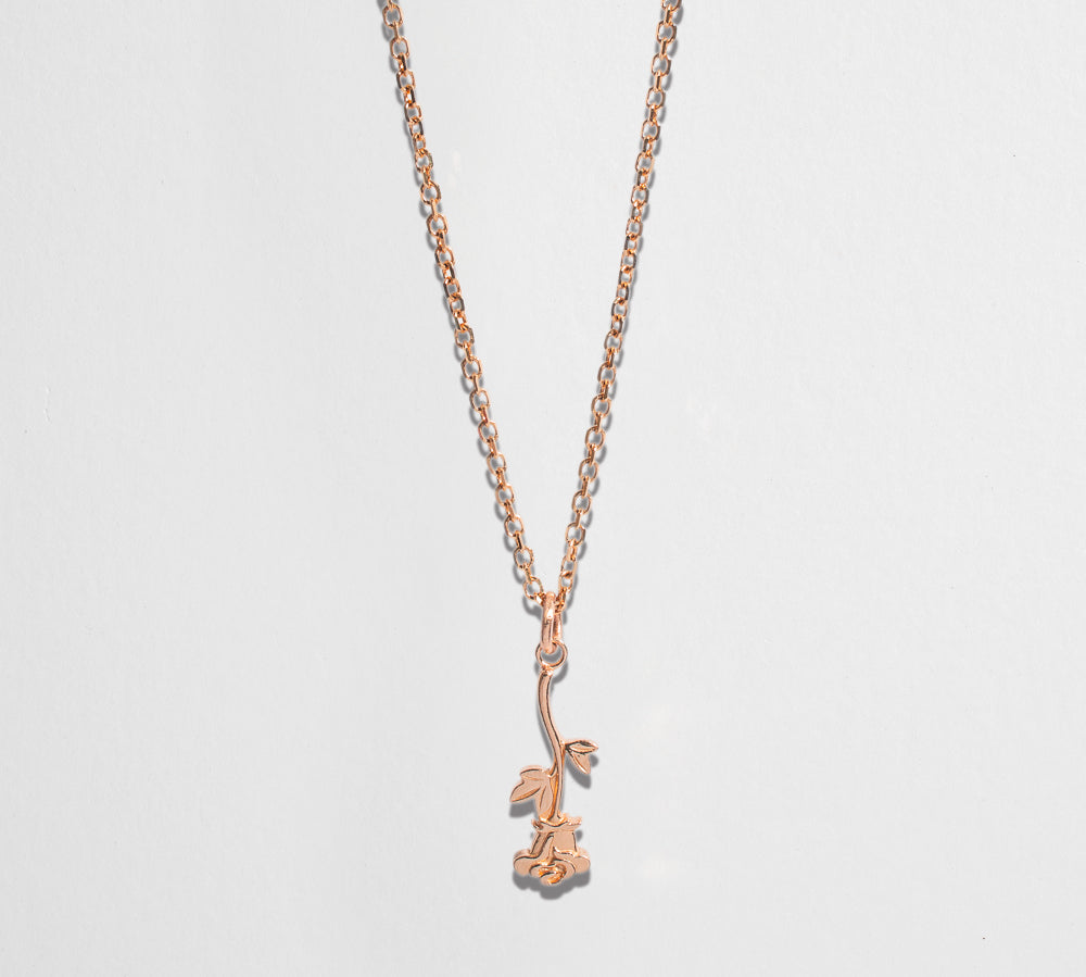 ROSE PENDANT NECKLACE | 14K GOLD