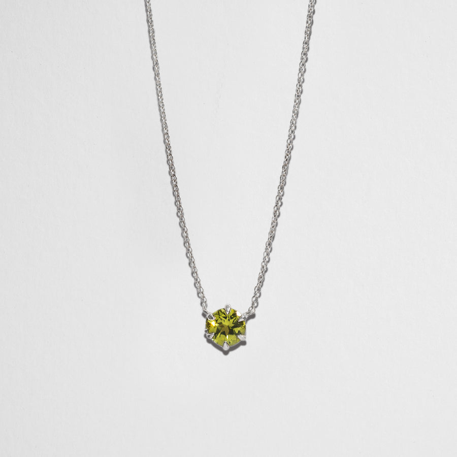 CLAW PRONG PERIDOT NECKLACE | SILVER