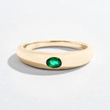 SINGLE GEM DOME RING | 14K GOLD | EMERALD