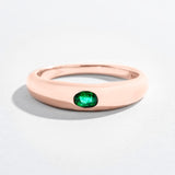 SINGLE GEM DOME RING | 14K GOLD | EMERALD
