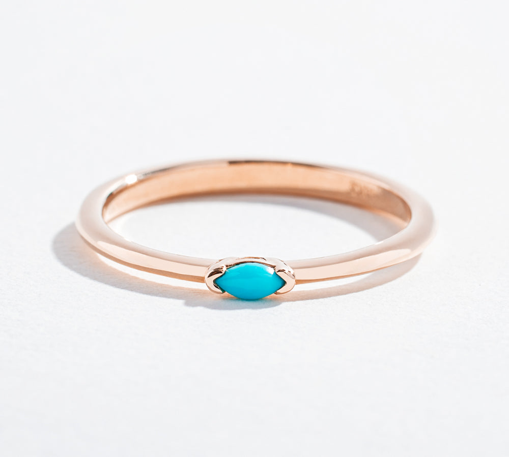 TURQUOISE MARQUISE RING | 14K GOLD