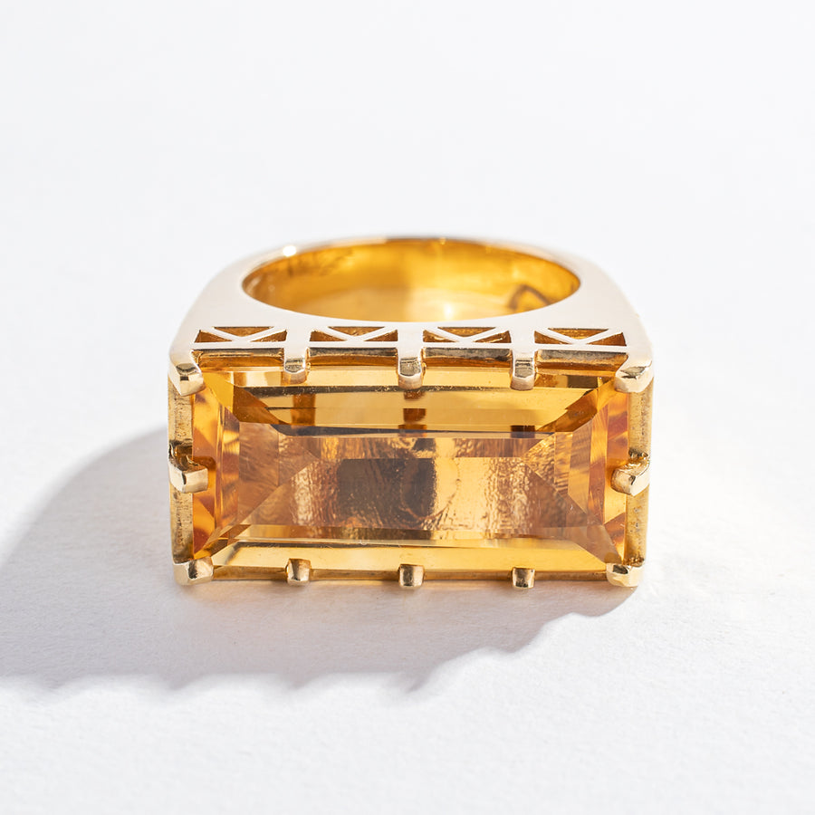 EAST WEST STATEMENT RING | SILVER & CITRINE