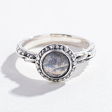 MATRIX HALO BEZEL RING | LABRADORITE