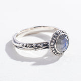 MATRIX HALO BEZEL RING | LABRADORITE