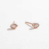 DIAMOND MARQUISE BEZEL STUDS | 14K GOLD
