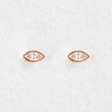 DIAMOND MARQUISE BEZEL STUDS | 14K GOLD
