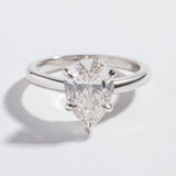 PEAR SOLITAIRE ENGAGEMENT RING | 14K GOLD & LAB CREATED DIAMOND