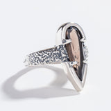 PHOENIX TEAR RING | SMOKEY QUARTZ