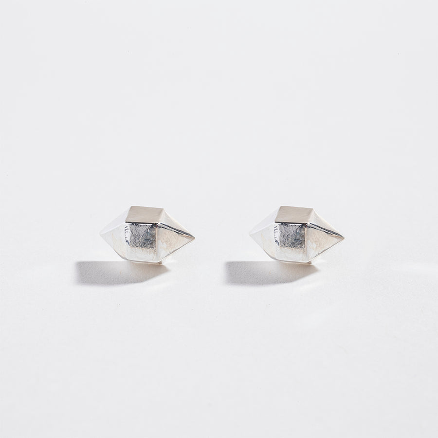 DOUBLE TERMINATED NUGGET STUDS | SILVER