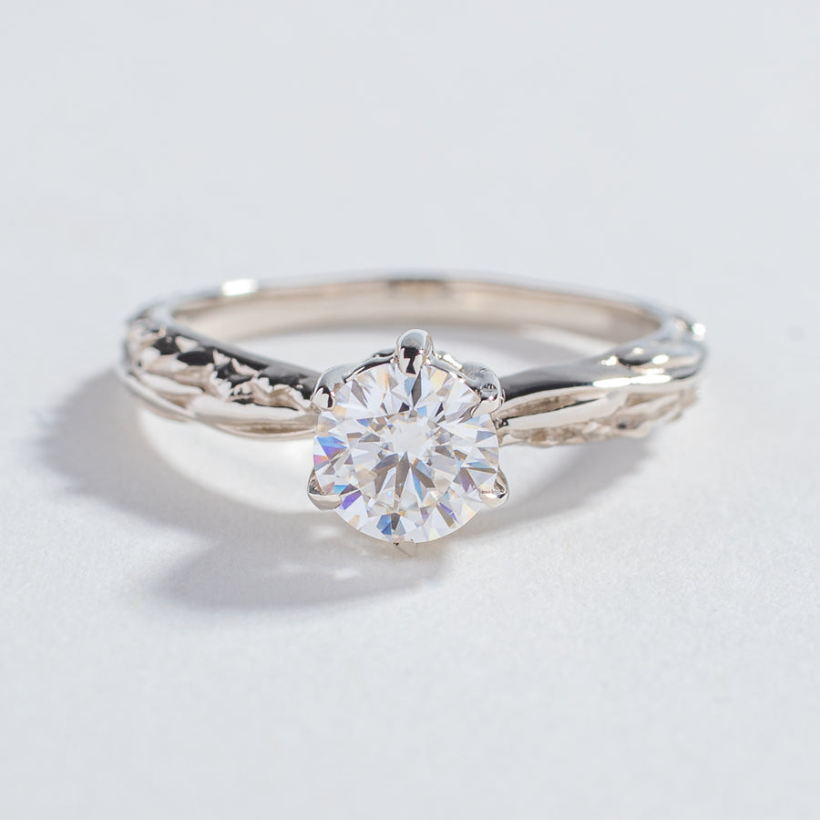 FACETED MATRIX SOLITAIRE RING | HERKIMER