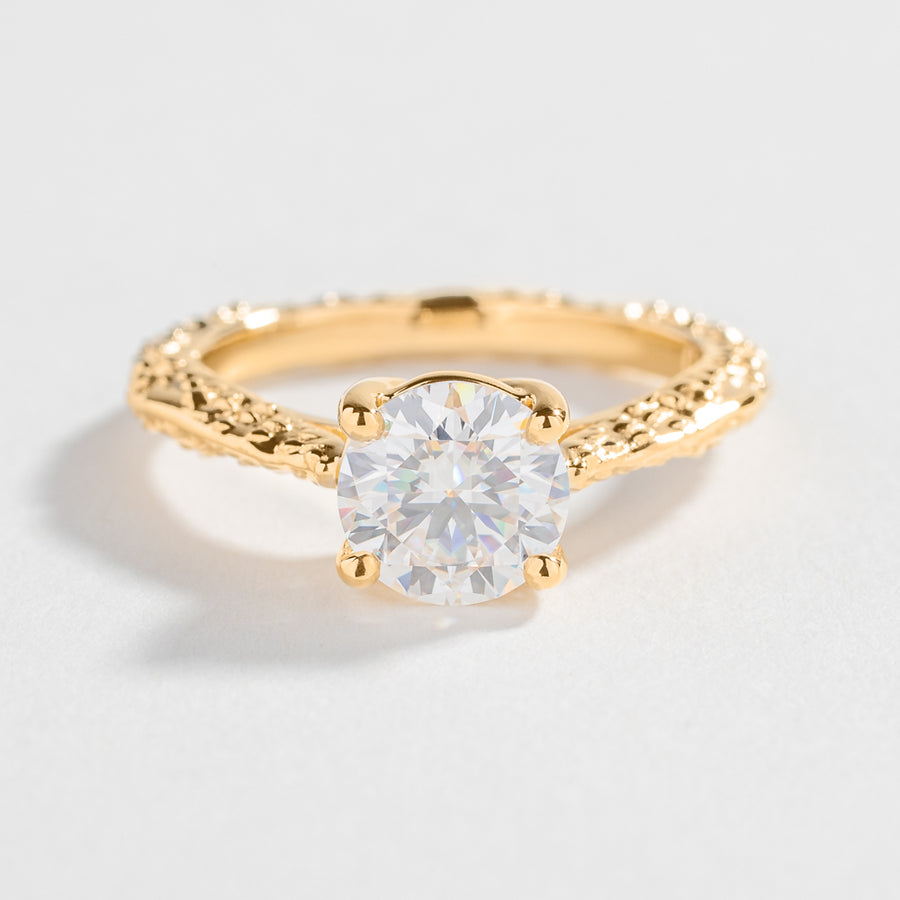 MESA SOLITAIRE ENGAGEMENT RING | 14K GOLD & LAB CREATED DIAMONDS