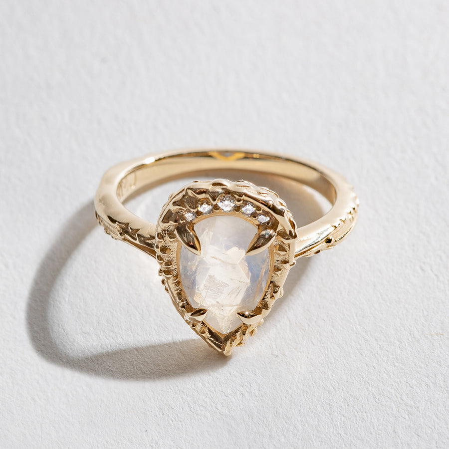 GRAND EXIT RING | MOONSTONE & 14K YELLOW GOLD