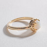 SAMPLE SALE | MATRIX HALO RING | 14K GOLD & AUSTRALIAN OPAL | SIZE 5.5