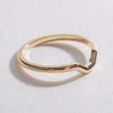 RECTANGULAR CONTOUR BAND | 14K GOLD