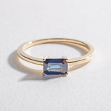 SOLITAIRE EAST WEST RING | 14K GOLD & GENUINE SAPPHIRE