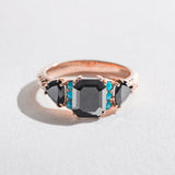 BONADONNA ENGAGEMENT RING | 14K GOLD | BLACK DIAMOND & TURQUOISE