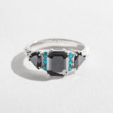 BONADONNA ENGAGEMENT RING | 14K GOLD | BLACK DIAMOND & TURQUOISE