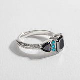BONADONNA ENGAGEMENT RING | 14K GOLD | BLACK DIAMOND & TURQUOISE